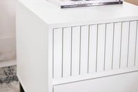 SoBuy Comodino letto con 2 cassetti Tavolino da divano Tavolino da salotto bianco 40x40x48 cm FBT157-W