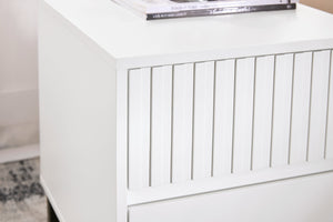 SoBuy Comodino letto con 2 cassetti Tavolino da divano Tavolino da salotto bianco 40x40x48 cm FBT157-W