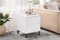 SoBuy Comodino letto con 2 cassetti Tavolino da divano Tavolino da salotto bianco 40x40x48 cm FBT157-W