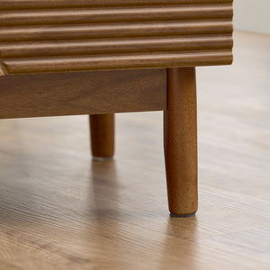 SoBuy Comodino Vintage con 2 Cassetti, Tavolino in Legno con Gambe in Legno di Gomma, Comodino per Camera da Letto, Soggiorno e Studio, Marrone, L45 × P40 × H58 cm, FBT170-N