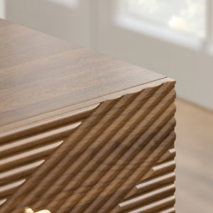 SoBuy Comodino Vintage con 2 Cassetti, Tavolino in Legno con Gambe in Legno di Gomma, Comodino per Camera da Letto, Soggiorno e Studio, Marrone, L45 × P40 × H58 cm, FBT170-N