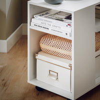 FBT34-W,Tavolino basso da salotto con ruote,Mobile multiuso