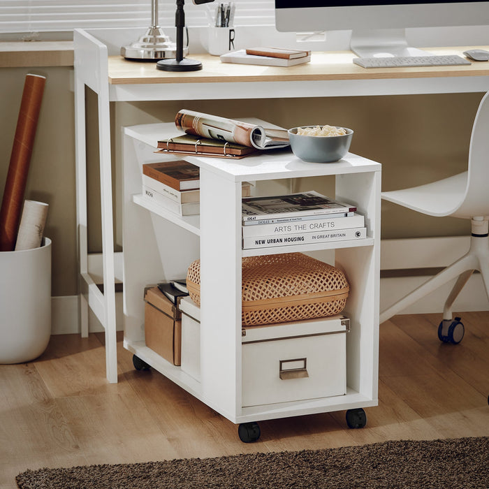 FBT34-W,Tavolino basso da salotto con ruote,Mobile multiuso