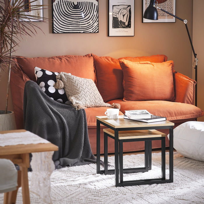 Set tavolini Soggiorno Tavolinetto da Salotto L50*P50*A50cm,Legno FBT42-N