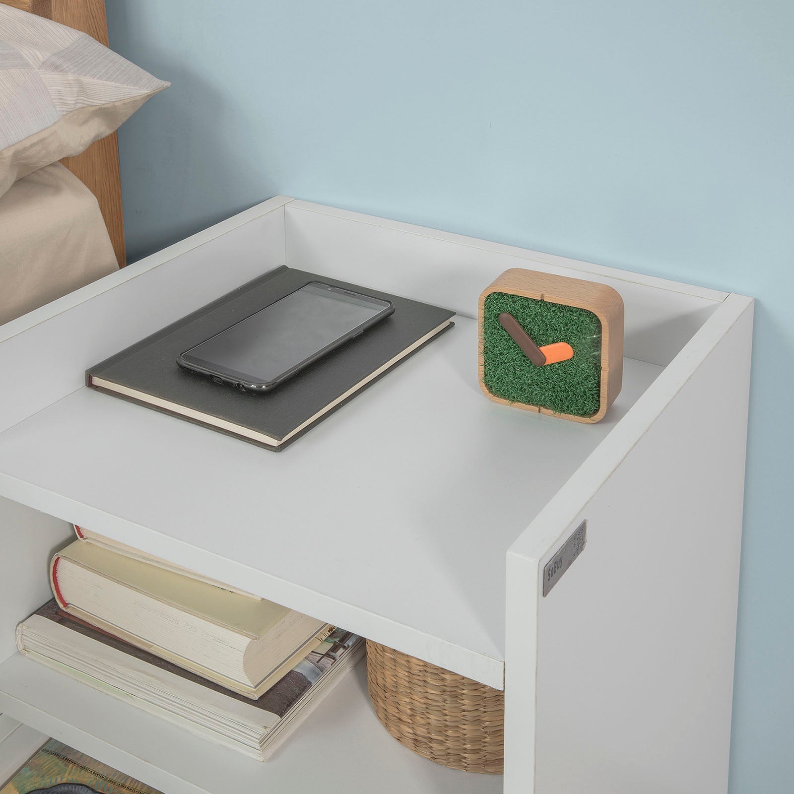 Comodino Comodino da letto con cassetto Bianco FBT66-W