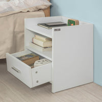 Comodino Comodino da letto con cassetto Bianco FBT66-W