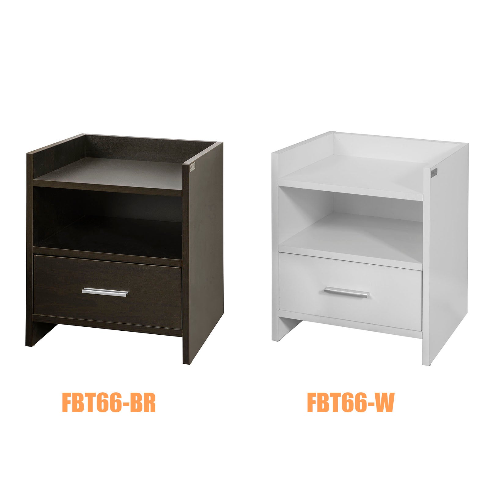 Comodino Comodino da letto con cassetto Bianco FBT66-W