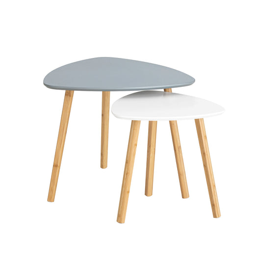 Set Di 2 Tavolini Bassi Da Salotto In Legno Di Bambu Massello E MDF Tavolino Moderno FBT74-HG