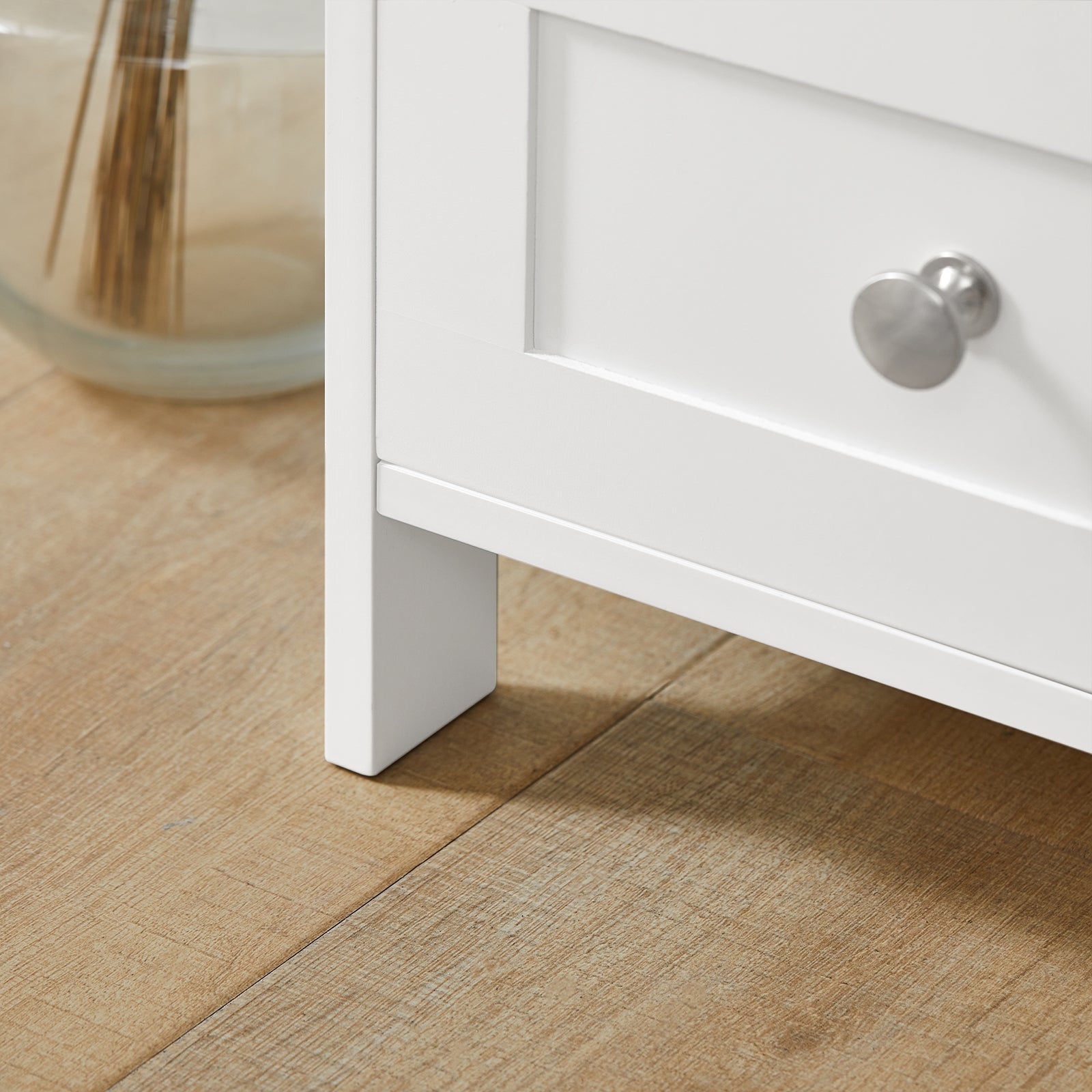 Tavolino comodino alto con cassetto e ripiani Tavolino divano L30xP28xA74cm FBT91-W