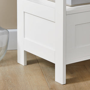 Tavolino comodino alto con cassetto e ripiani Tavolino divano L30xP28xA74cm FBT91-W