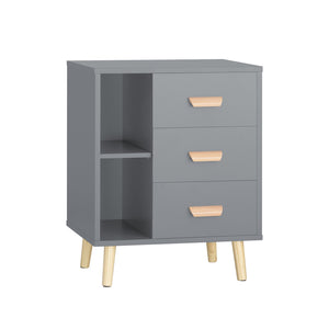 Comodino Piccolo Tavolino Divano Con 3 Cassetti Comodino Comodini L48*P40*A60cm Grigio FBT95-HG SoBuy