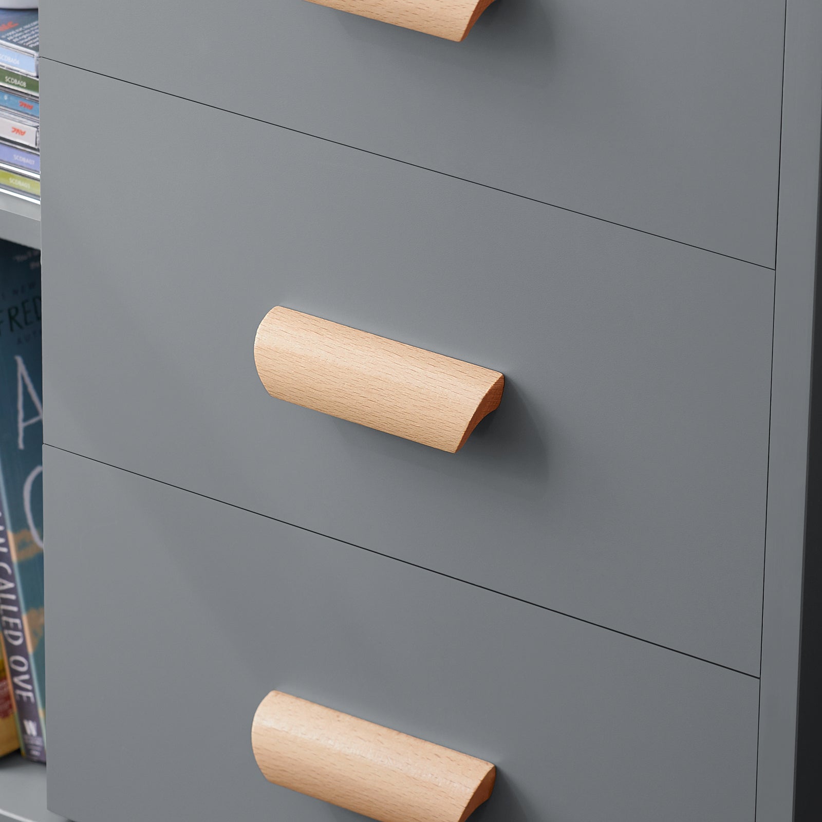 Comodino Piccolo Tavolino Divano Con 3 Cassetti Comodino Comodini L48*P40*A60cm Grigio FBT95-HG SoBuy