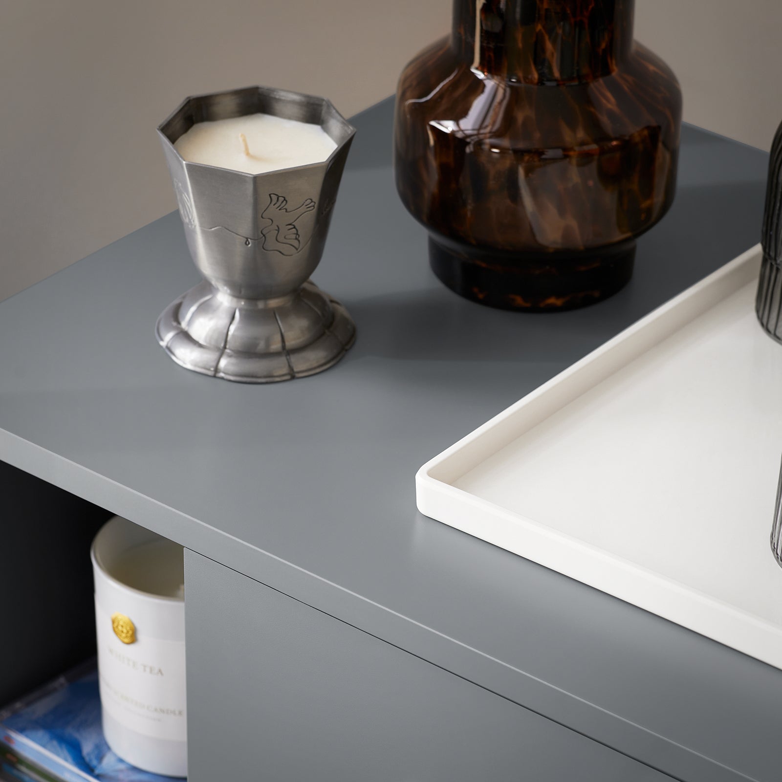 Comodino Piccolo Tavolino Divano Con 3 Cassetti Comodino Comodini L48*P40*A60cm Grigio FBT95-HG SoBuy