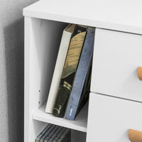 Comodino Piccolo Tavolino Divano Con 3 Cassetti Comodino Comodini L48*P40*A60cm Bianco FBT95-W SoBuy