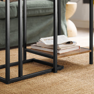 Set di 2 tavolini,Tavolino da Divano, Impilabili, Tavolino d'appoggio, FBT99-F