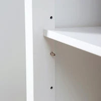 Carrello da Cucina Multiuso con 4 Ruote, in Legno Bianco, 67x48x86.5cm