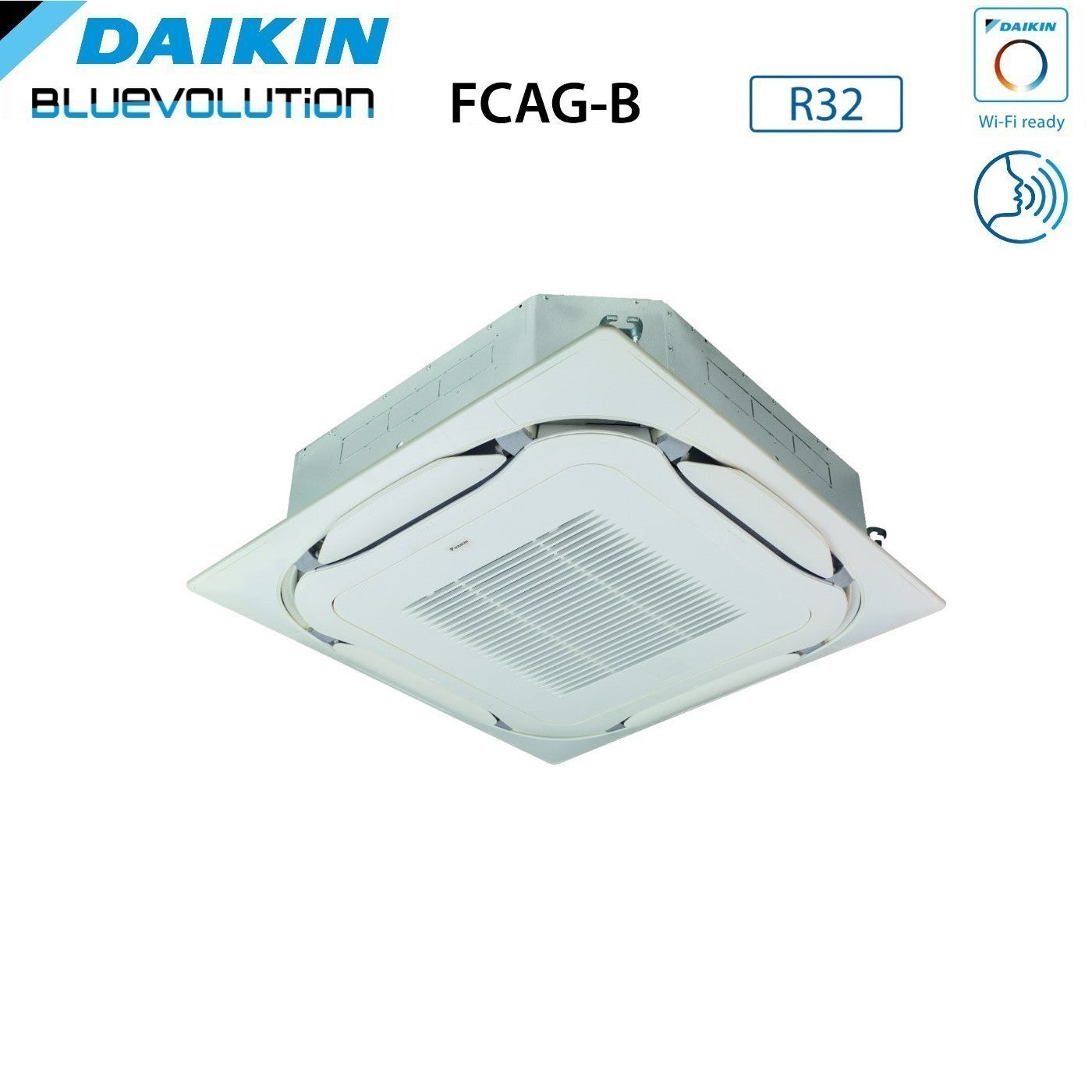 Climatizzatore Condizionatore Daikin Bluevolution a Cassetta Round Flow 18000 Btu FCAG50B R-32 Wi-Fi Optional con Griglia Standard Inclusa - Garanzia Italiana