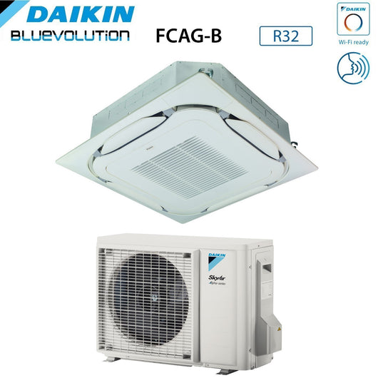 Climatizzatore Condizionatore Daikin Bluevolution a Cassetta Round Flow 18000 Btu FCAG50B + RZAG50A R-32 Wi-Fi Optional Con Griglia Standard Inclusa