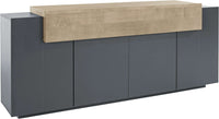 Mobile CORO L 200 x H 85.5 x P 45 cm grigio e rovere