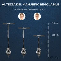 Monopattino Pieghevole per Bambini 7-12 Anni da 120W con Freno e Cavalletto, 75x37x98 cm, Nero