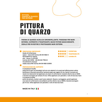 Farina quarzo acrilica coprente traspirante finissima rivestimento muri esterni *** formato 4 lt, confezione 1
