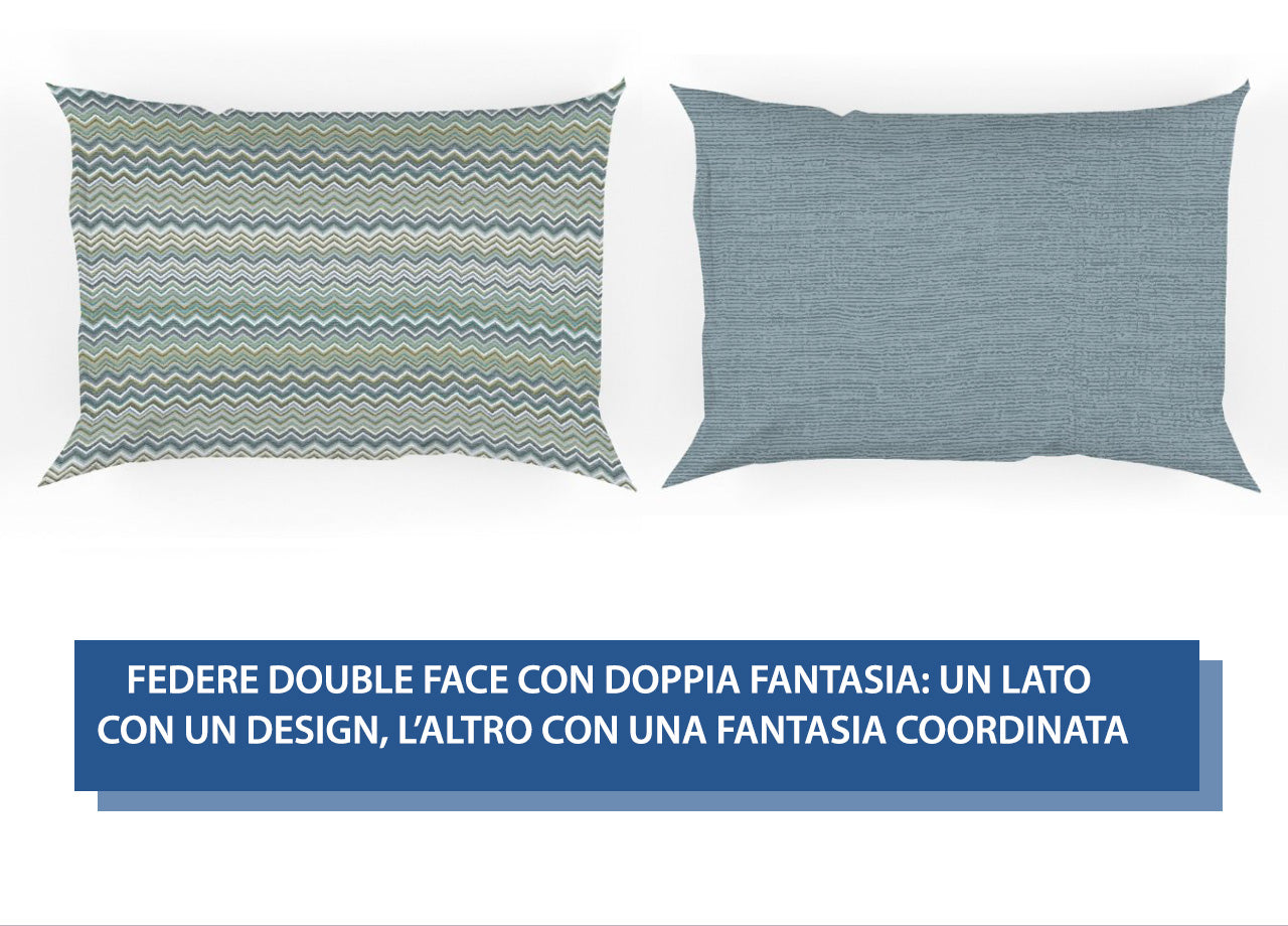 Sacco Copripiumino In 100% Cotone Made Italy Disegno Baia - Piazza E Mezza - Verde