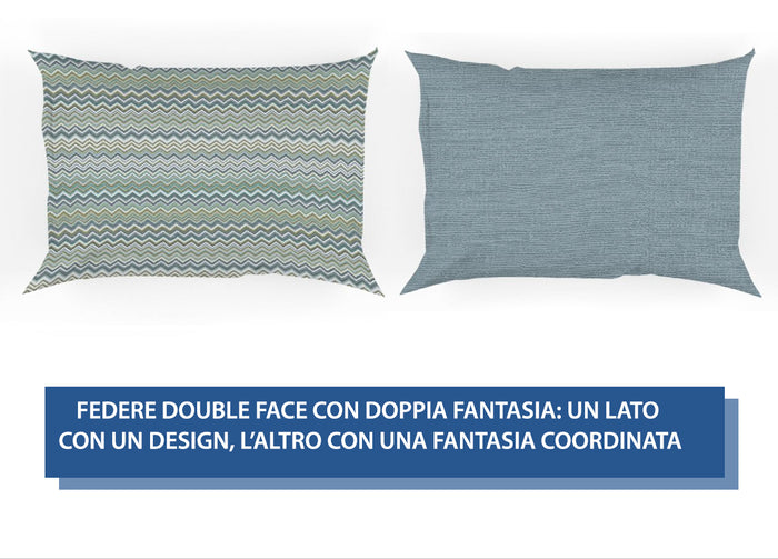 Sacco Copripiumino In 100% Cotone Made Italy Disegno Baia - Piazza E Mezza - Verde