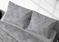 Sacco Copripiumino In Morbida Flanella 100% Cotone Disegno Lilly - Piazza E Mezza - Grigio