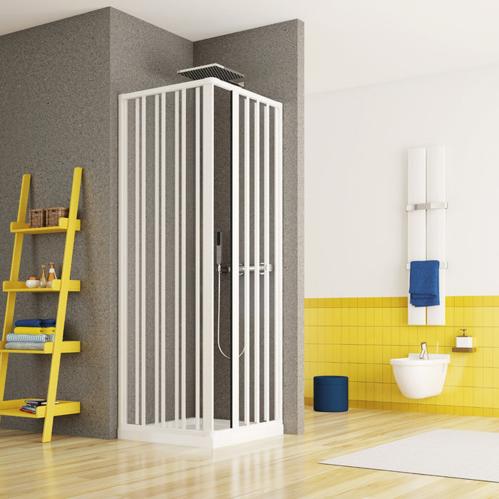 Box doccia angolo soffietto bianco carmen ac altezza cm 185 pvc e maniglia *** misure 120x80 cm, confezione 1