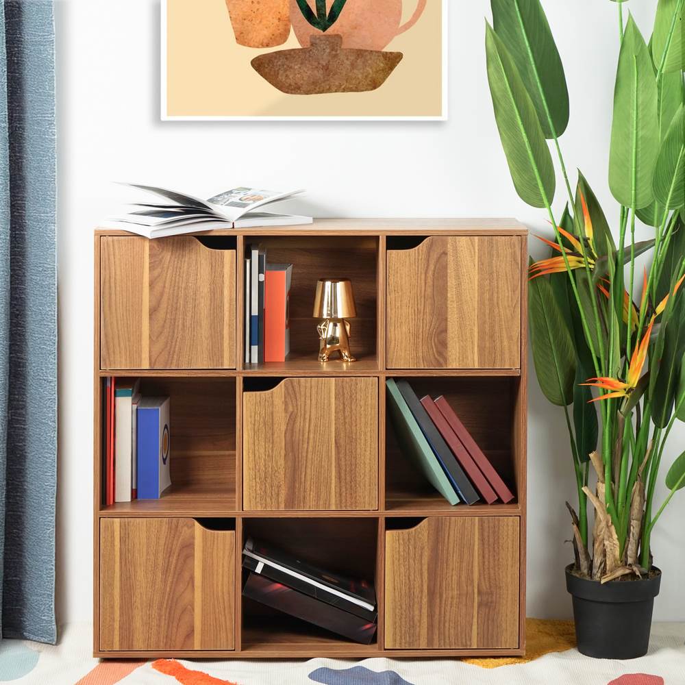 Mobile libreria soggiorno 9 cubi con ante