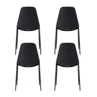 E-STYLO Sedia in polipropilene nero con gambe in metallo nero, 49cm X 48.5cm H. 88cm.