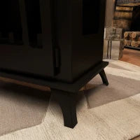 Camino a Bioetanolo in Acciaio Inox con Bruciatore da 0.9L per 3 Ore di Durata, 55x31x55cm, Nero