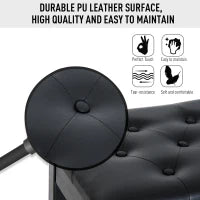 Sgabello Pianoforte Professionale con Vano Portaoggetti Finta Pelle, Legno 76 x 36 x 50cm Nero Sgabello Panchetta Panchina Sedia per Pianoforte con vano portaoggetti