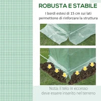 Telo per Serra in PE con 6 Finestre, Porta Avvolgibile e Bordi Interrati, 3x2x2 m, Verde