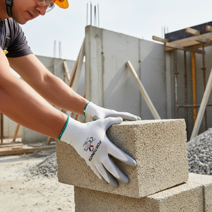Guanti in poliestere con palmo in nitrile per lavori leggeri