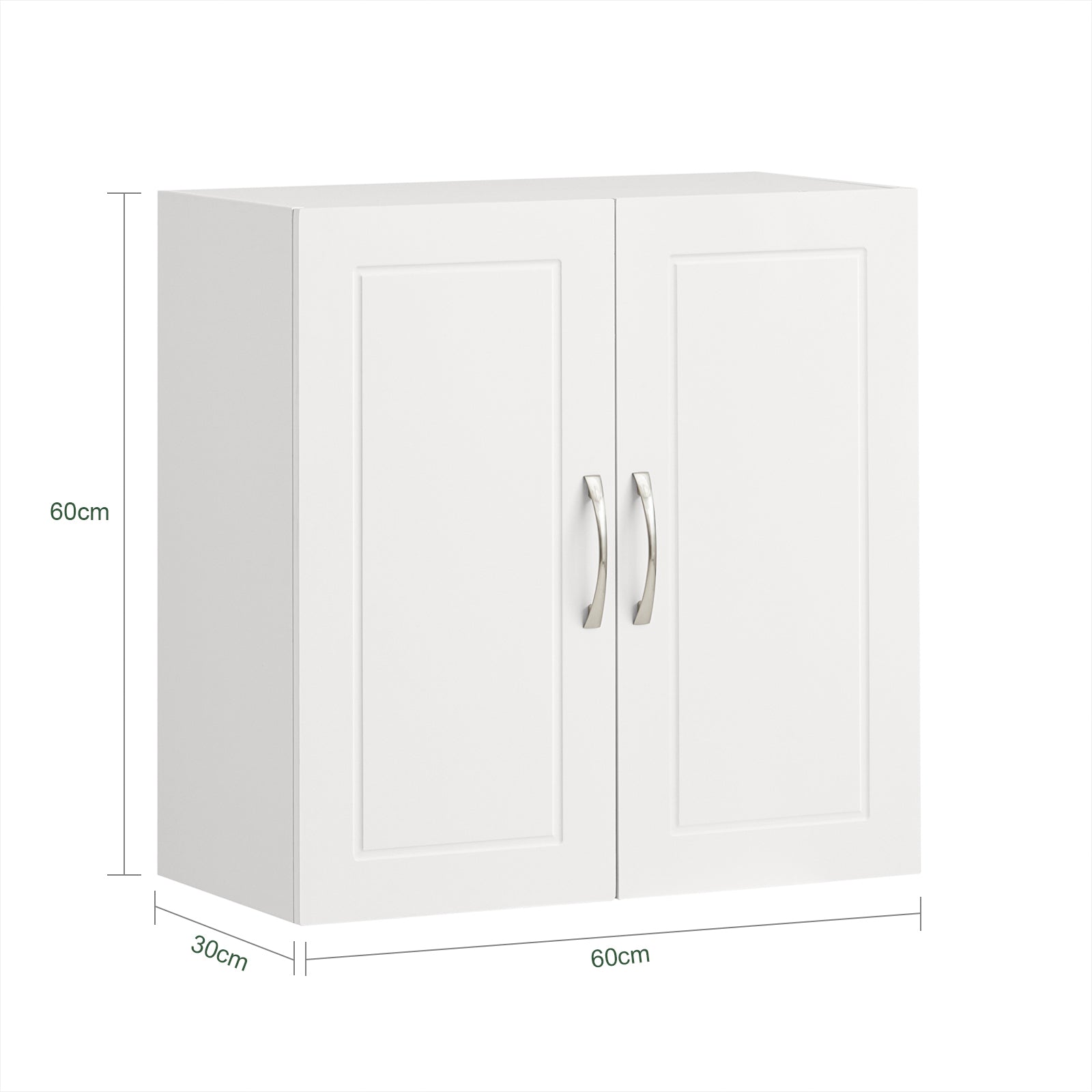 Armadietto pensile da bagno Mobile da parete per il cucina 2 ante 60x30x30cm Bianco FRG231-W