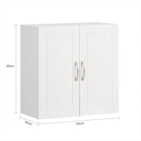 Armadietto pensile da bagno Mobile da parete per il cucina 2 ante 60x30x30cm Bianco FRG231-W