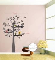 Sticker Da Muro Tree Con Mensole Cm 90X150