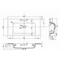 Lavabo ad incasso mineral marmo colore grigio cenere mobile composizione bagno *** misure 91x46 cm, confezione 1