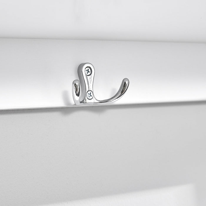 Portachiavi Mobile Ingresso da Muro Appendiabiti Legno Attaccapanni da Muro Scaffale Murale Libreria da Parete Mensola Libreria Bianco FHK19-W