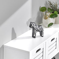 Portachiavi Mobile Ingresso da Muro Appendiabiti Legno Attaccapanni da Muro Scaffale Murale Libreria da Parete Mensola Libreria Bianco FHK19-W