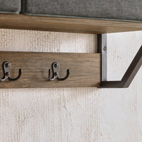 SoBuy Appendiabiti a parete con 3 cesti e 7 ganci Mensola pensile Armadio vintage 100x20x30cm FHK26-N