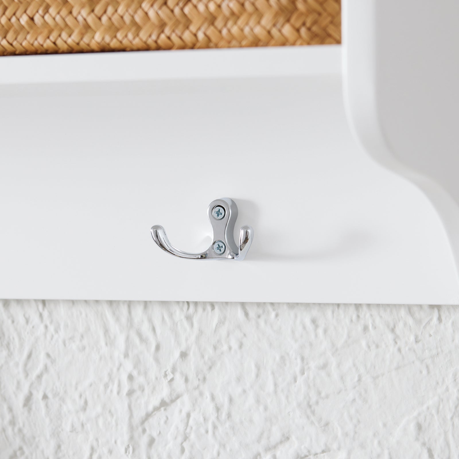 Appendiabiti da parete Appendiabiti da ingresso Mensola pensile con 3 scomparti e 3 ganci Bianco 100x20x30cm FHK35-W