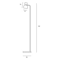 FIFTY LAMPADA DA TERRA STRUTTURA OTTONE VETRO BIANCO OPALE ATTACCO E14