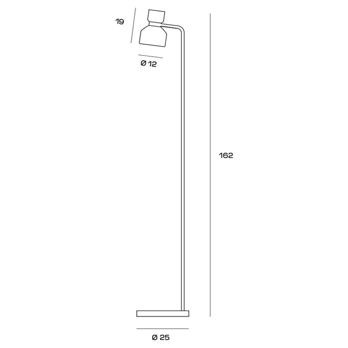 FIFTY LAMPADA DA TERRA STRUTTURA OTTONE VETRO BIANCO OPALE ATTACCO E14