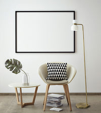 FIFTY LAMPADA DA TERRA STRUTTURA OTTONE VETRO BIANCO OPALE ATTACCO E14