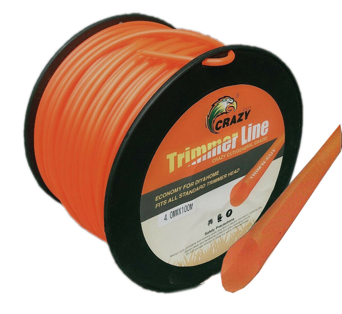 FILO PER DECESPUGLIATORE TONDO 4mm bobina 100mt taglaerba cavo matassa ROSSO