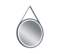 FINE SPECCHIO DA PARETE ROTONDO RETRO-ILLUMINATO LED 15 W 1.650 lm 3.000 K 4.000 K CON CINTURINO IN PELLE REGOLABILE D.60CM