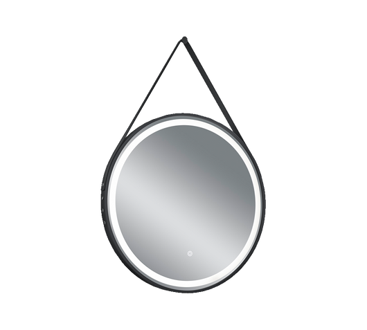 FINE SPECCHIO DA PARETE ROTONDO RETRO-ILLUMINATO LED 15 W 1.650 lm 3.000 K 4.000 K CON CINTURINO IN PELLE REGOLABILE D.60CM