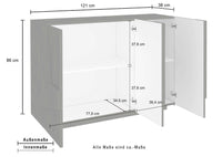 Mobile PING L 121.8 x H 86 x P 39.2 cm colore bianco lucido